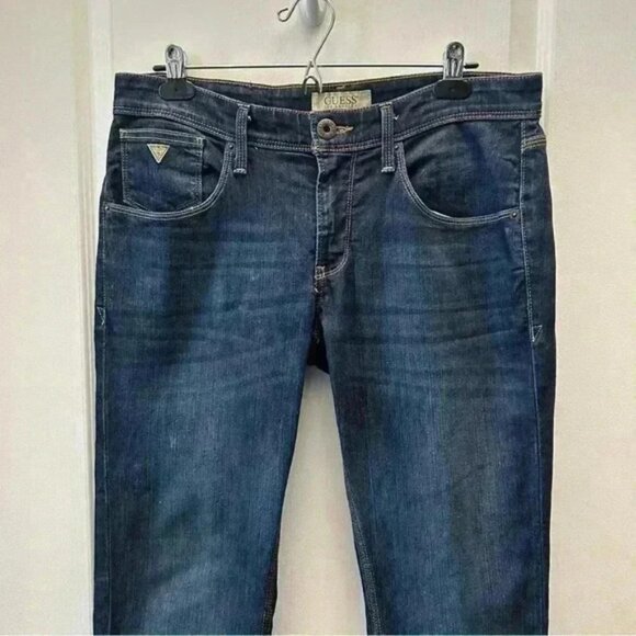 Guess Mens Vermont Slim Straight Leg Jeans Blue Size 31 Waist 34 Inseam - Picture 5 of 15